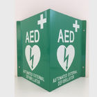 Muestra de aluminio de encargo plástica del AED de la muestra del AED V del Defibrillator de la pared del soporte del AED de la pared del verde blanco de la muestra