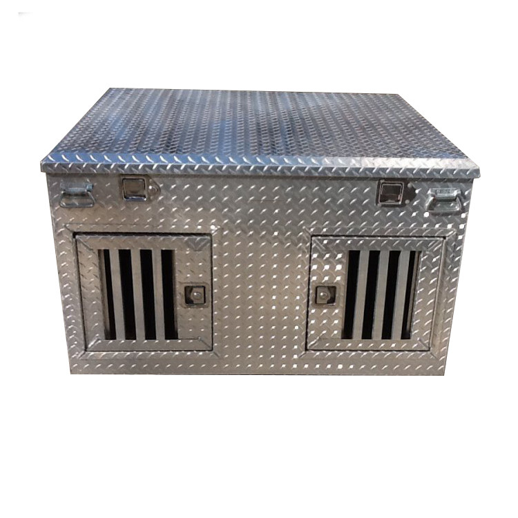 Caja de Diamond Plate Aluminum Double Dog con el compartimiento del almacenamiento