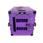 Color púrpura plegable de perro del animal doméstico del metal plegable de aluminio medio de la caja 30 pulgadas