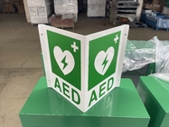 Muestra de aluminio de encargo plástica del AED de la muestra del AED V del Defibrillator de la pared del soporte del AED de la pared del verde blanco de la muestra