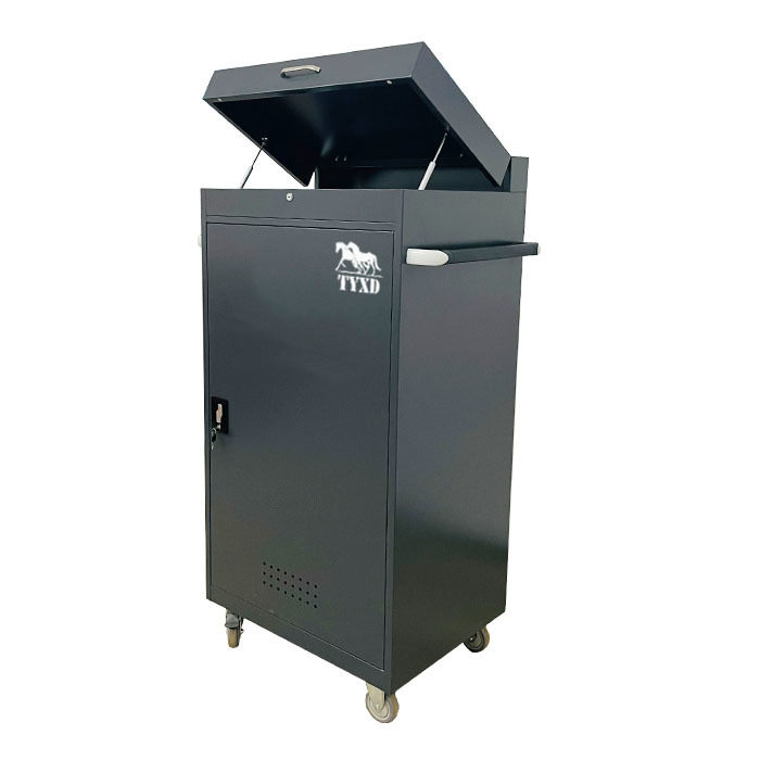 ODM de encargo de los productos de metal de la silla de montar del polvo de la caja del armario revestido de la tachuela