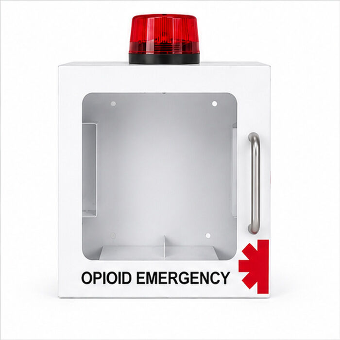Wall Mounted Overdose Cabinet with Door Alarm and Strobe Light for Naloxone Emergency Storage