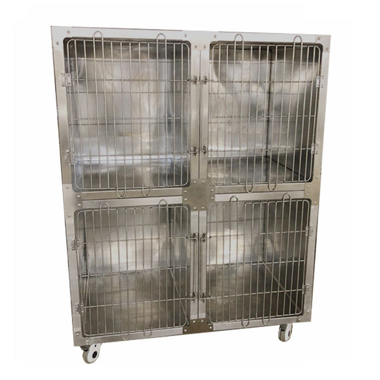 Productos de metal/jaula de encargo robustos del perro del acero inoxidable con 4 ruedas del echador