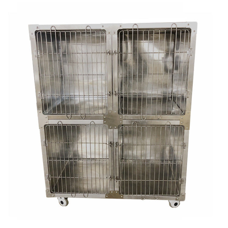 Productos de metal/jaula de encargo robustos del perro del acero inoxidable con 4 ruedas del echador