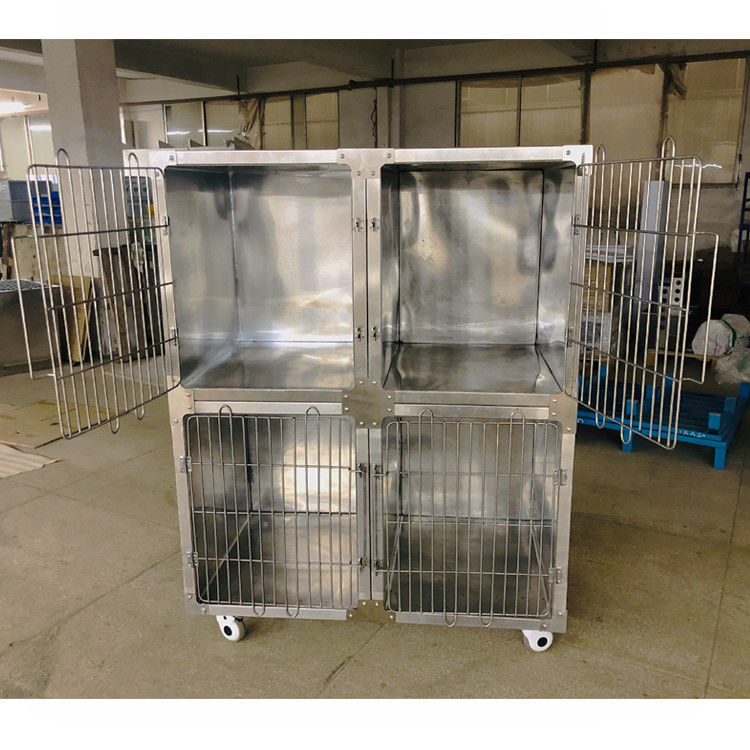 Productos de metal/jaula de encargo robustos del perro del acero inoxidable con 4 ruedas del echador