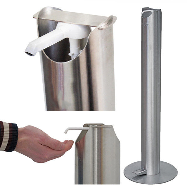 Soporte actuado pedal universal activo redondo del desinfectante del soporte del dispensador de Sanitiser del pedal del pie de tubo del acero inoxidable