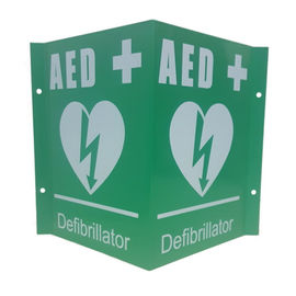 Muestra del AED, muestra de forma de V de la manera del plástico 3 del PVC del AED de los primeros auxilios de la impresión de encargo